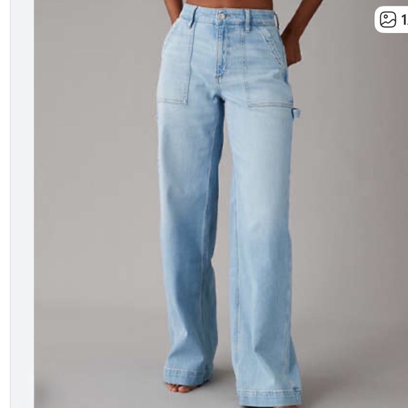 American Eagle Outfitters Denim - American Eagle Super baggy hi rise wide leg utility jeans 0